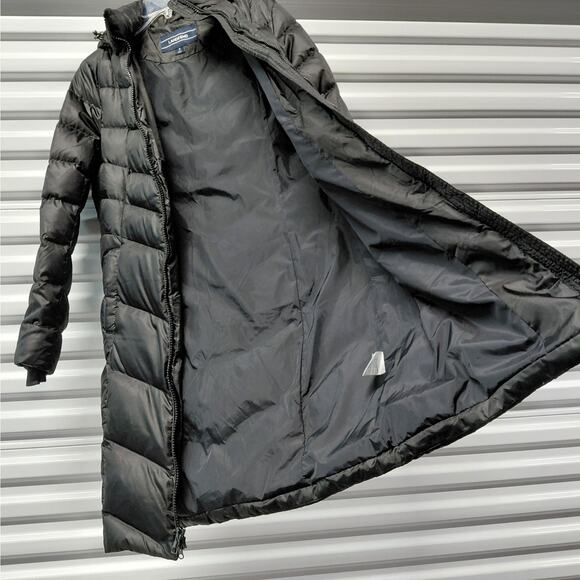 Lands’ End Womens Coat Sz Small Black Down Puffer Hooded Winter Cozy Insulated - Picture 6 of 12